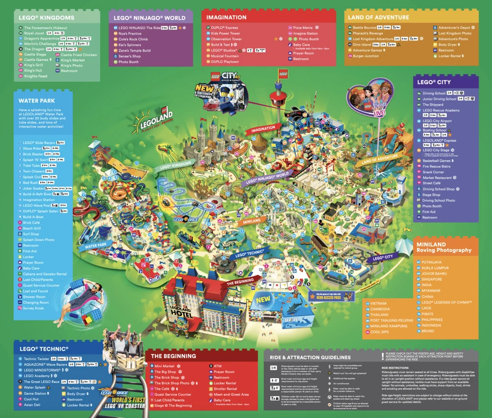 Travel Guide to Legoland Malaysia Johor Bahru Layout and Map
